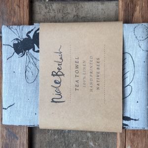 Tea towel by Nicole Berlach. Linen, Hand Printed